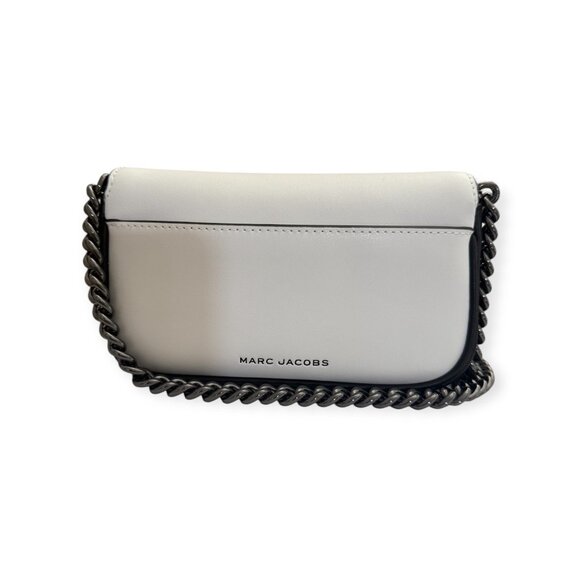 Marc Jacobs Lambskin J Marc Mini Shoulder Bag White Black - Picture 2 of 5